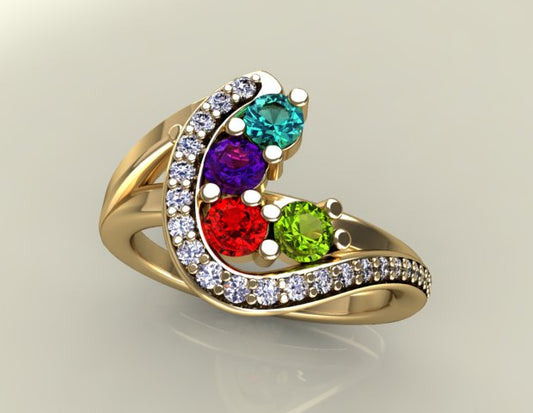 Custom Mothers Rings: Celebrating Family Bonds with Four Stones