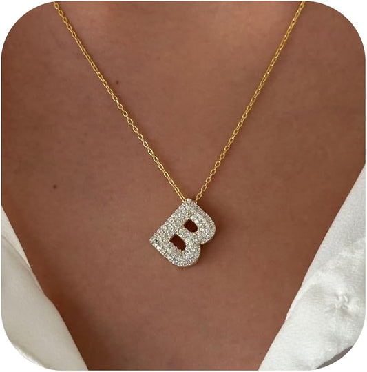 “diamond S initial necklace”