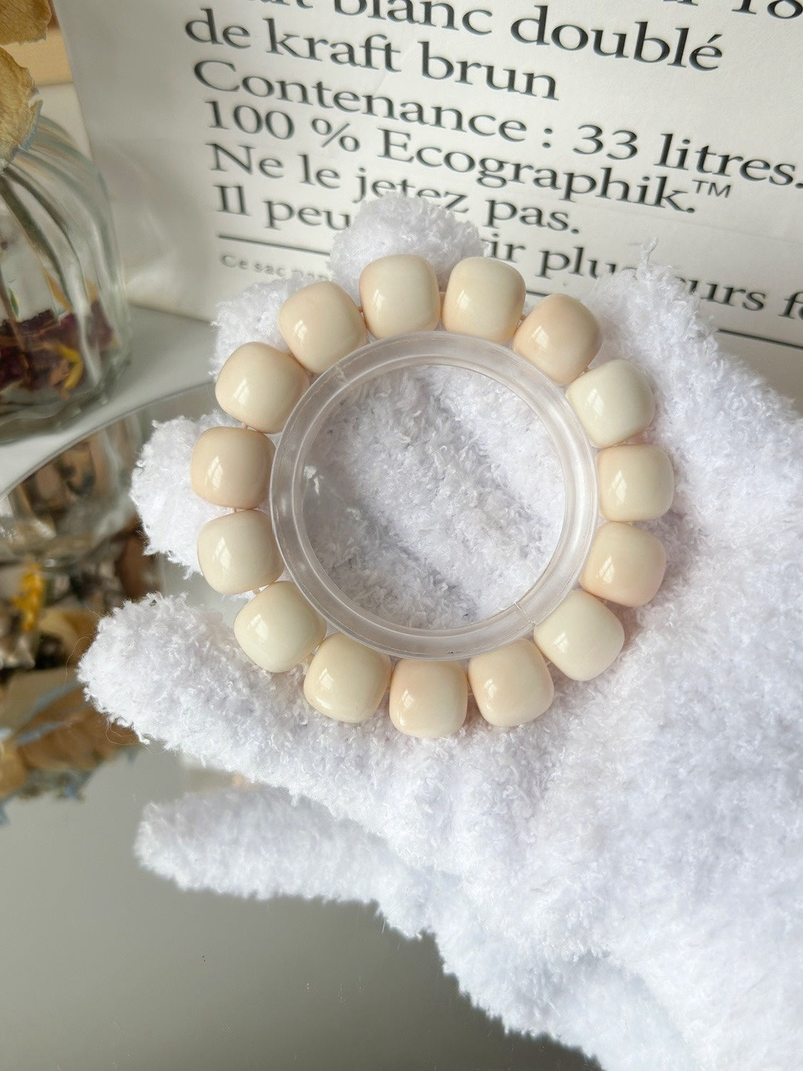 14mm Milk Strawberry Series Bodhi Bead Bracelet