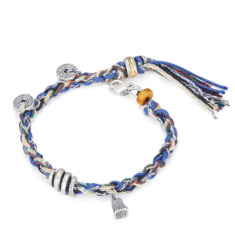 Bracelet de bénédiction fait main en argent sterling 925 avec breloques en forme de balance et pierres de Bouddha