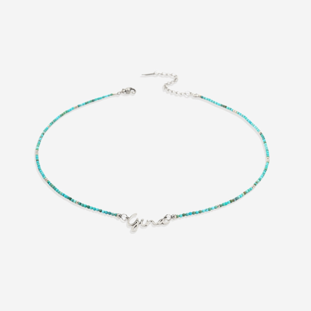 Turquoise Beaded Fairy Name Necklace