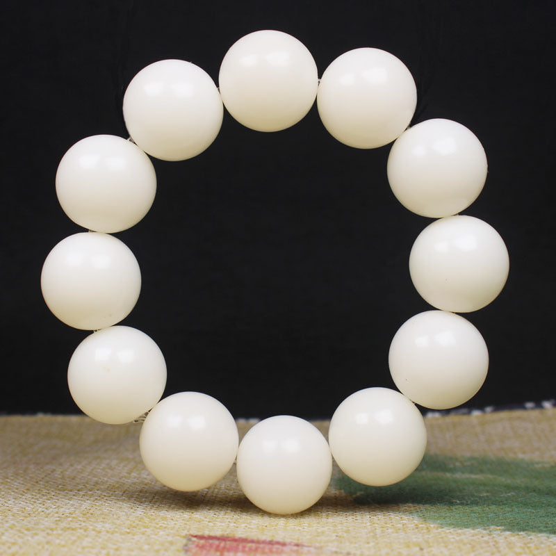 Natural White Bodhi Beads Beads Large White Round Bead Bracelet