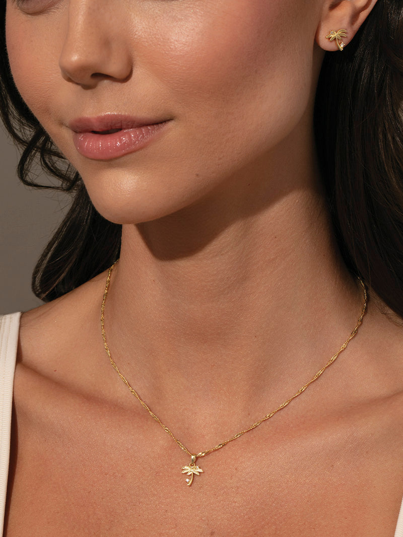 Collier pendentif palmier