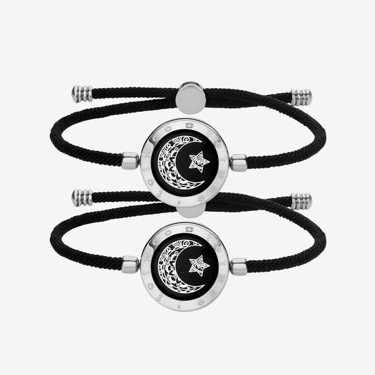 Bracelets Moon & Star Touch avec corde Milan (noir + noir)