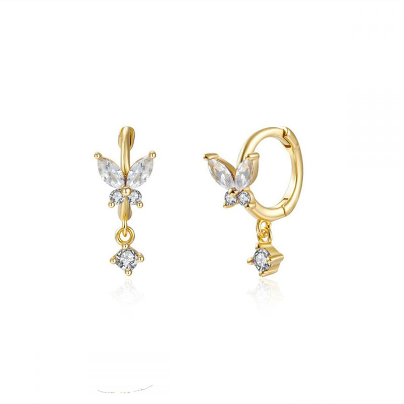 Clous d'oreilles pavés en argent sterling S925