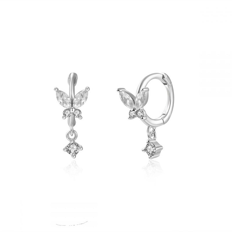 Clous d'oreilles pavés en argent sterling S925