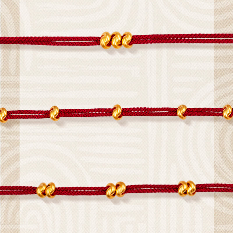 Buddha Stones 999 Gold Wish Knot Design Handmade Luck Braided Rope Bracelet