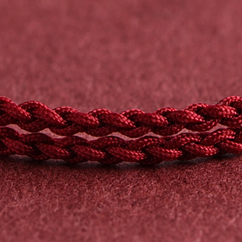 Buddha Stones 999 Gold Small Bucket Shape Design Handmade Luck Braided Rope Bracelet Anklet