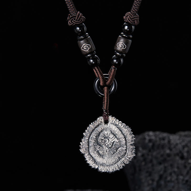 Buddha Stones 999 Sterling Silver Sophora Flavescens Cotton Rope Necklace Pendant