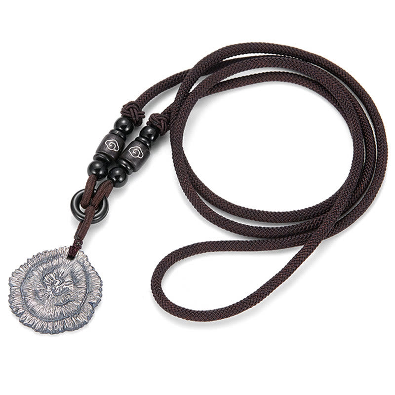 Buddha Stones 999 Sterling Silver Sophora Flavescens Cotton Rope Necklace Pendant