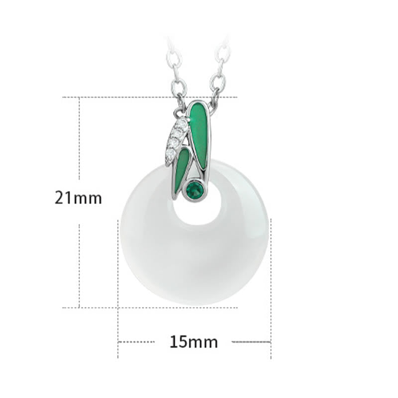Collier pendentif en pierre de Bouddha, calcédoine naturelle, feuille de bambou, boucle de paix, richesse