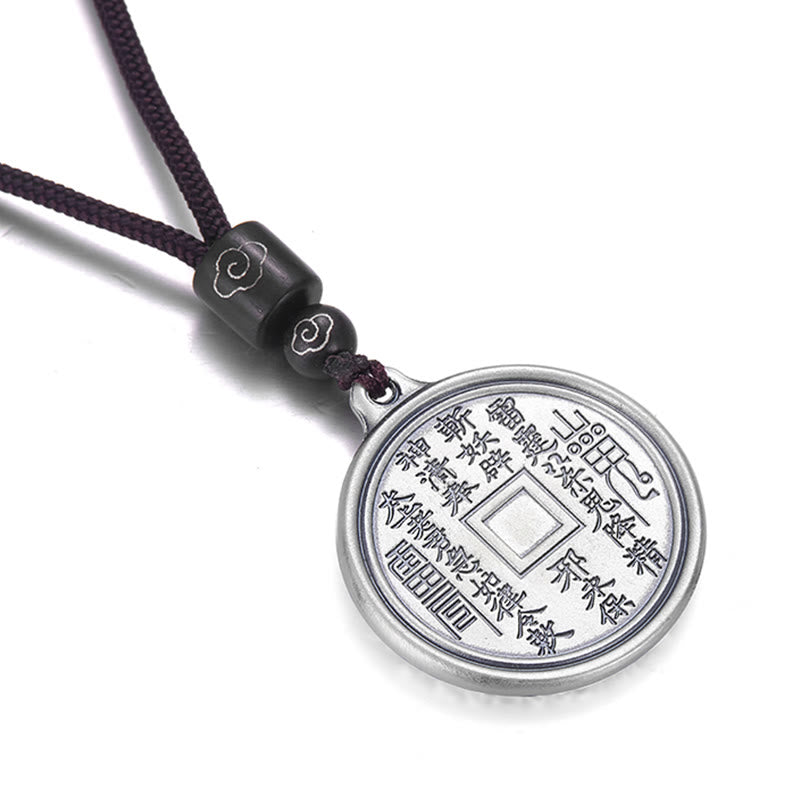 Buddha Stones 999 Sterling Silber Tai Chi Yin Yang Bagua Design Berggeister Geld ausgeben Halskette Anhänger