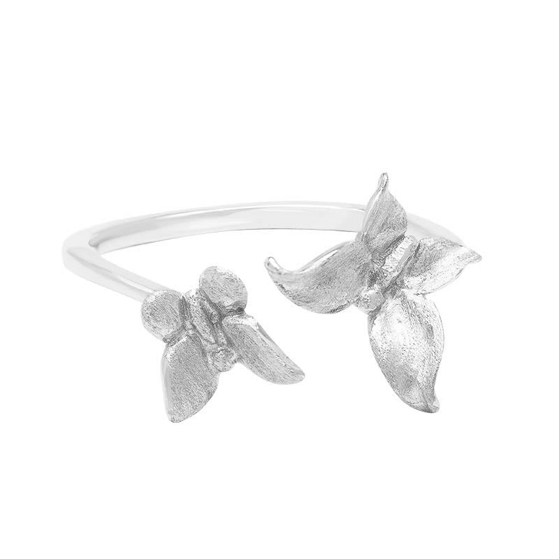 Bague papillon en argent sterling 925 avec pierres de Bouddha