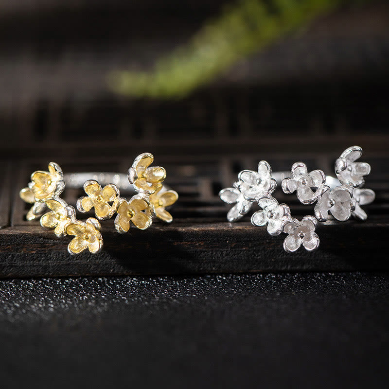 Buddha Stones 925 Sterling Silber Osmanthus Duftring