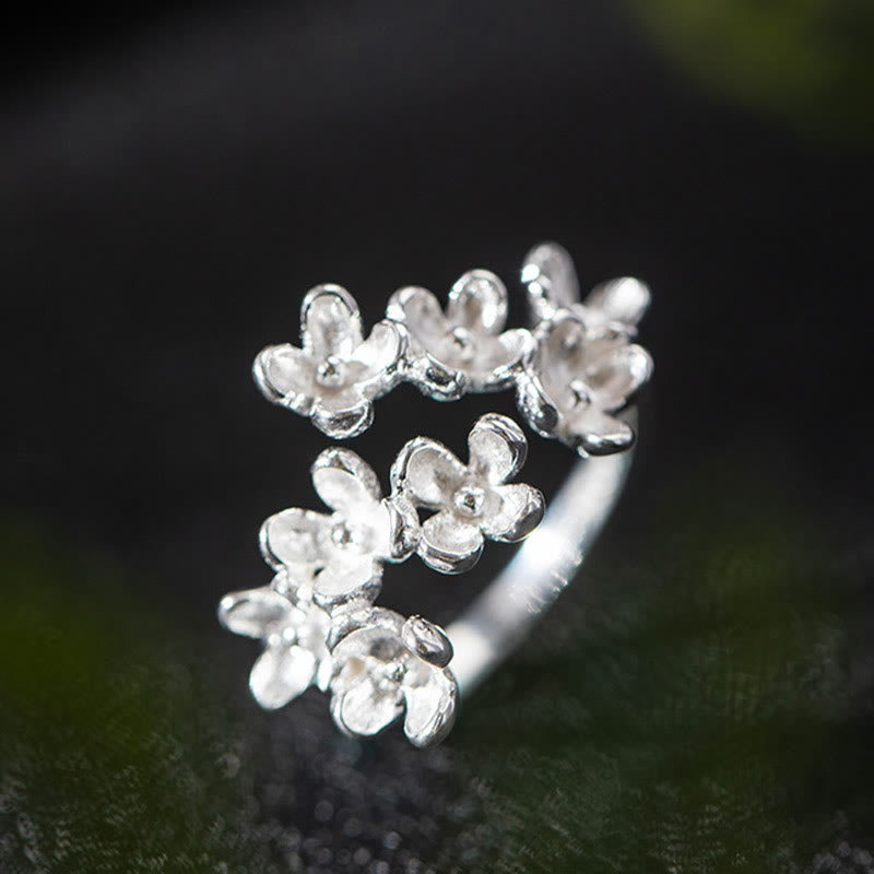 Buddha Stones 925 Sterling Silber Osmanthus Duftring