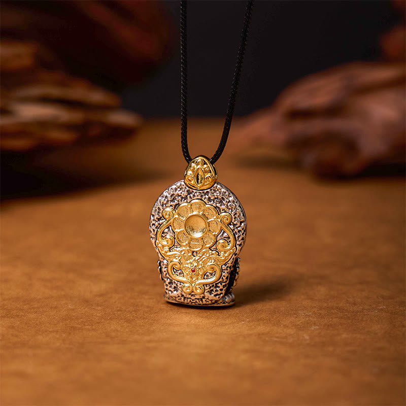 Collier pendentif tibétain en perles d'Avalokitesvara Dzi en cuivre pur pour la guérison