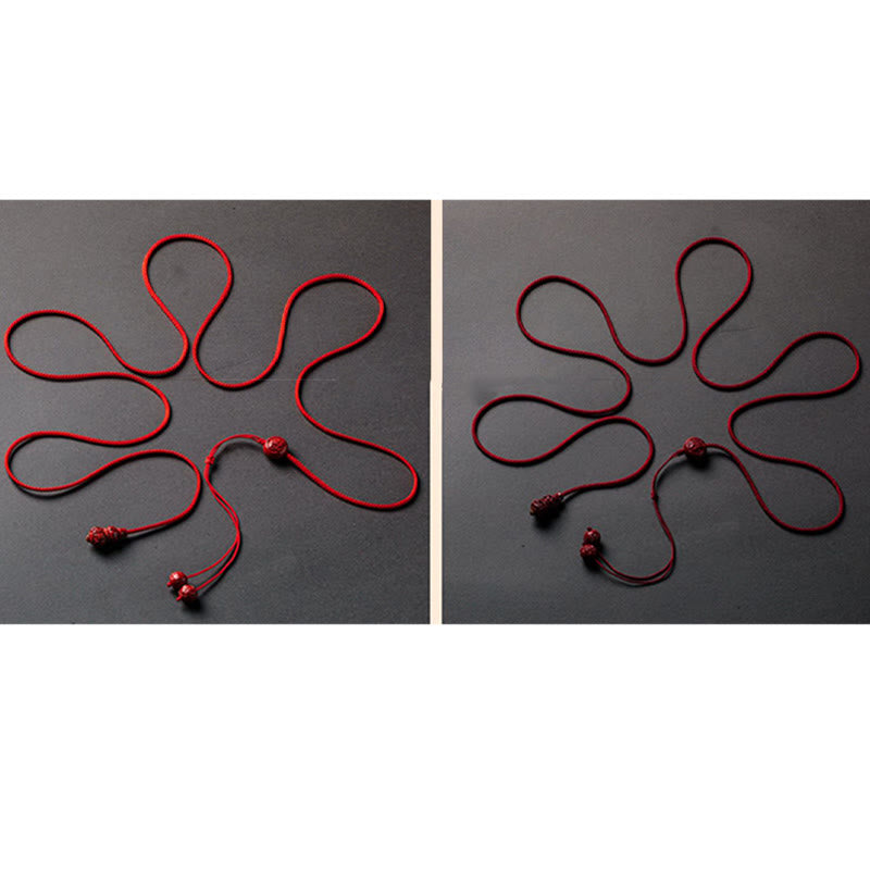 Buddha Stones Natural Cinnabar Chinese Zodiac Gourd Calm Blessing Red String Belly Chain