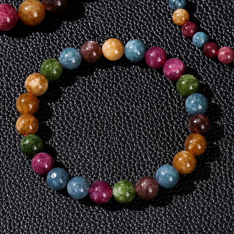 Bracelet positif en tourmaline multicolore Buddha Stones