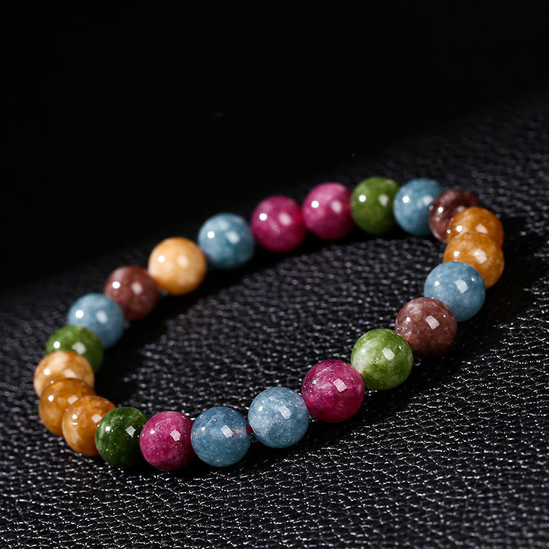 Bracelet positif en tourmaline multicolore Buddha Stones