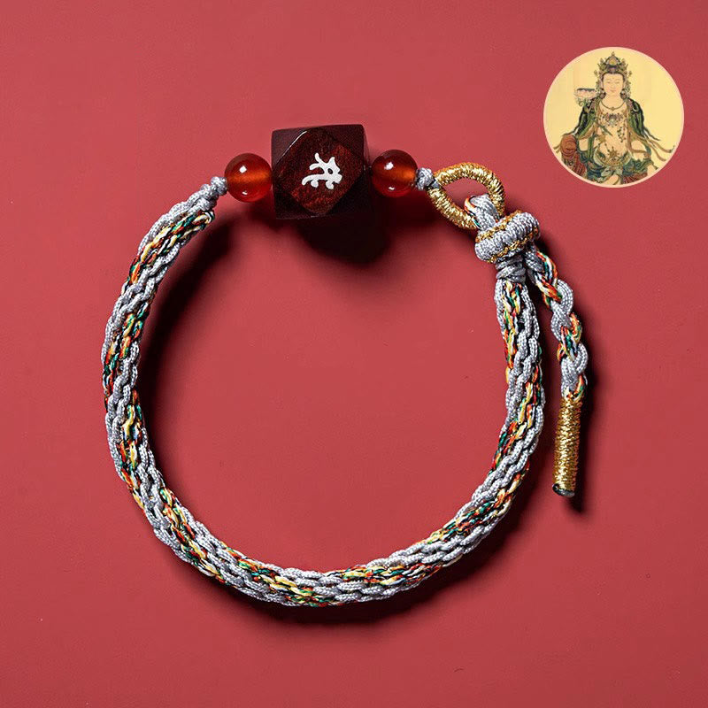 Buddha-Steine, chinesisches Sternzeichen, Geburts-Buddha, kleines Blatt, rotes Sandelholz, rote Schnur, Schutzarmband