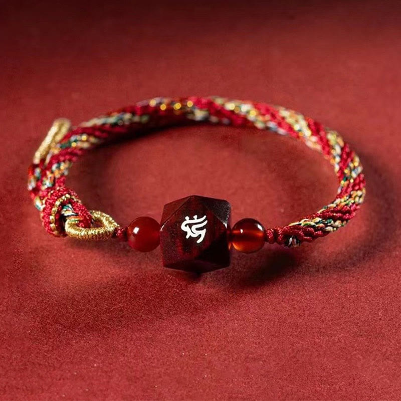 Buddha-Steine, chinesisches Sternzeichen, Geburts-Buddha, kleines Blatt, rotes Sandelholz, rote Schnur, Schutzarmband