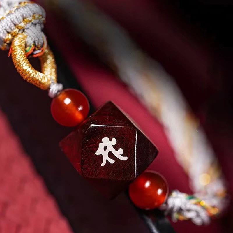 Buddha-Steine, chinesisches Sternzeichen, Geburts-Buddha, kleines Blatt, rotes Sandelholz, rote Schnur, Schutzarmband