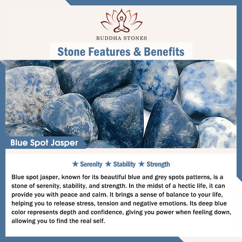 Bracelet de relaxation Buddha Stones, turquoise blanche, jaspe Picasso, jaspe tacheté bleu
