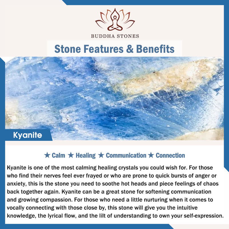 Bracelet de communication en croissant de lune et cristal blanc en cyanite et labradorite naturelle de Bouddha