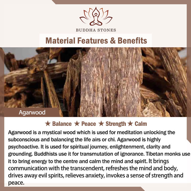 Buddha Stones Mehrschichtiges Armband aus weißem Kristall, Adlerholz und Lotus, Heilung und Ruhe