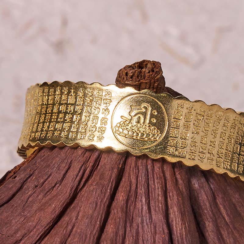 Buddha Steine Großes Mitgefühl Mantra Kupfer Messing Glück Selbstpflege Armband Armreif