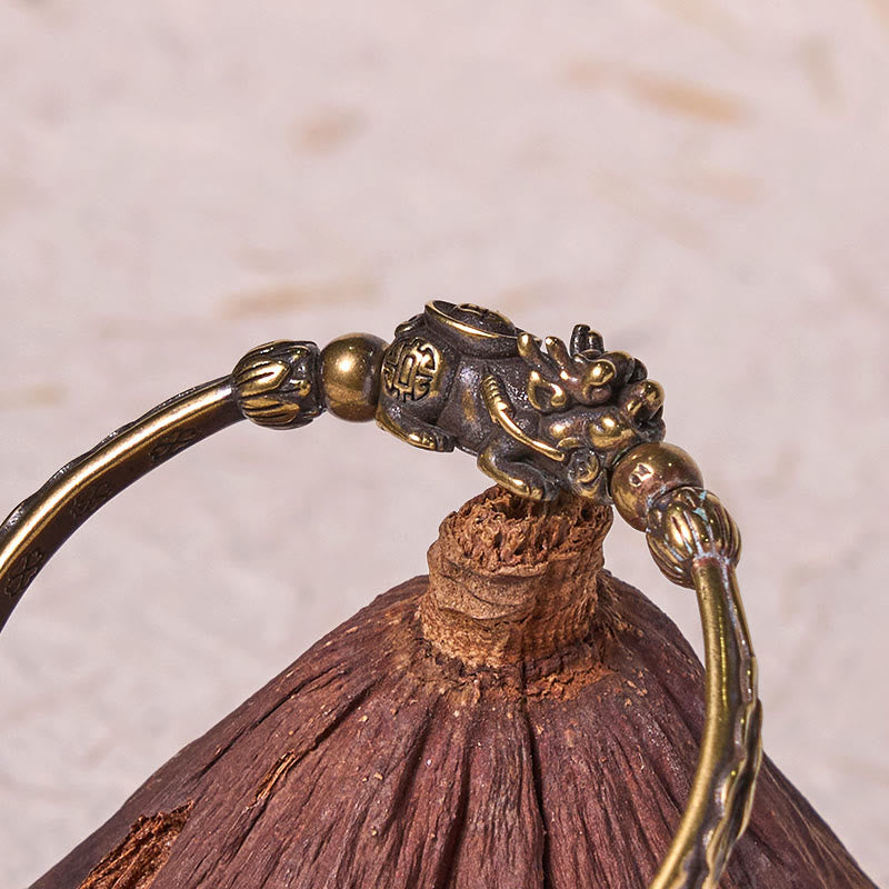 Buddha Steine Pi Xiu Tragen Münze Barren Kupfer Messing Glück Reichtum Armband Armreif