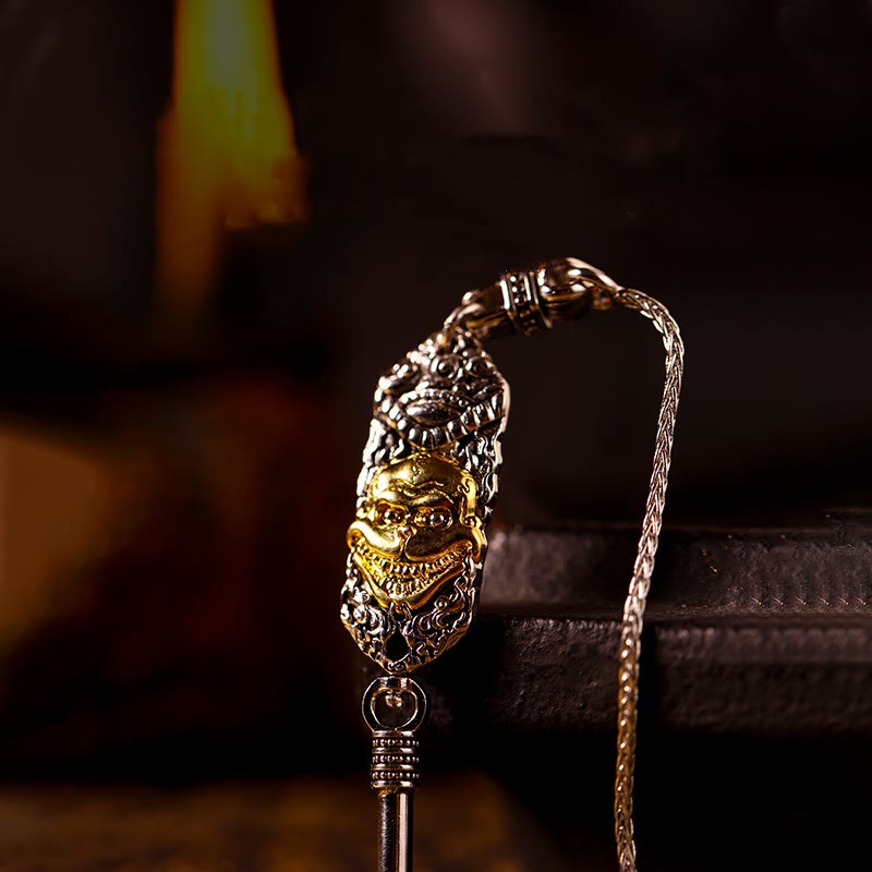 Buddha Steine 925 Sterling Silber Tibet Garuda Vogel Dzi Perle Schutz Halskette Anhänger