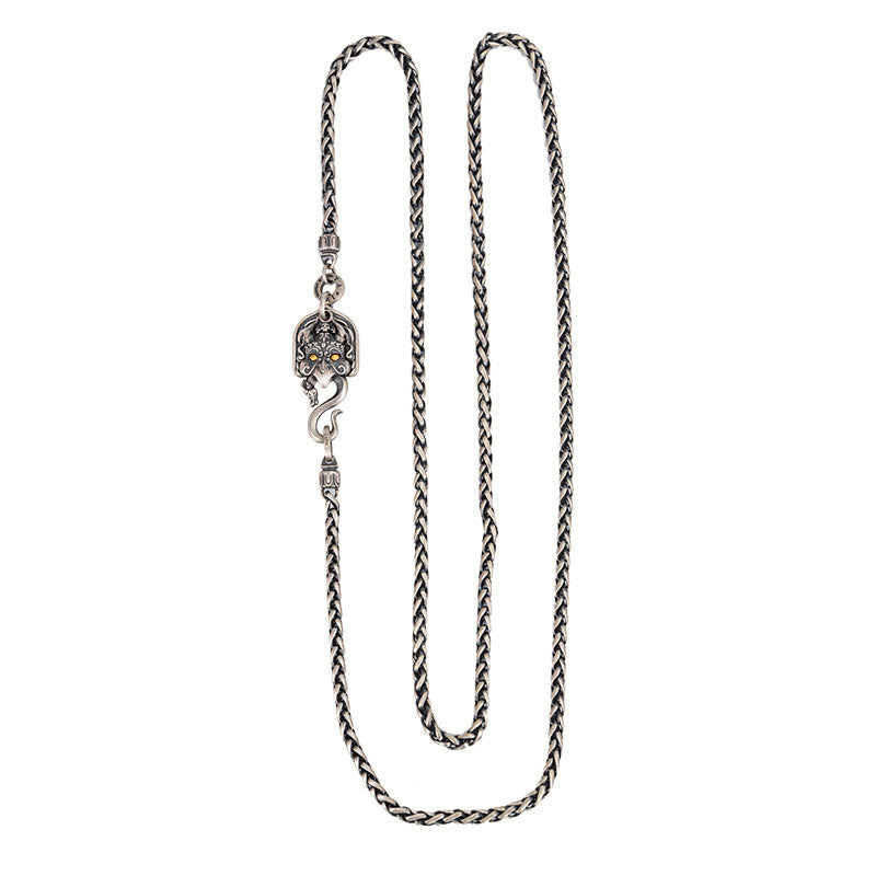 Collier en argent sterling 925 avec pierres de Bouddha et oiseau tibétain Garuda