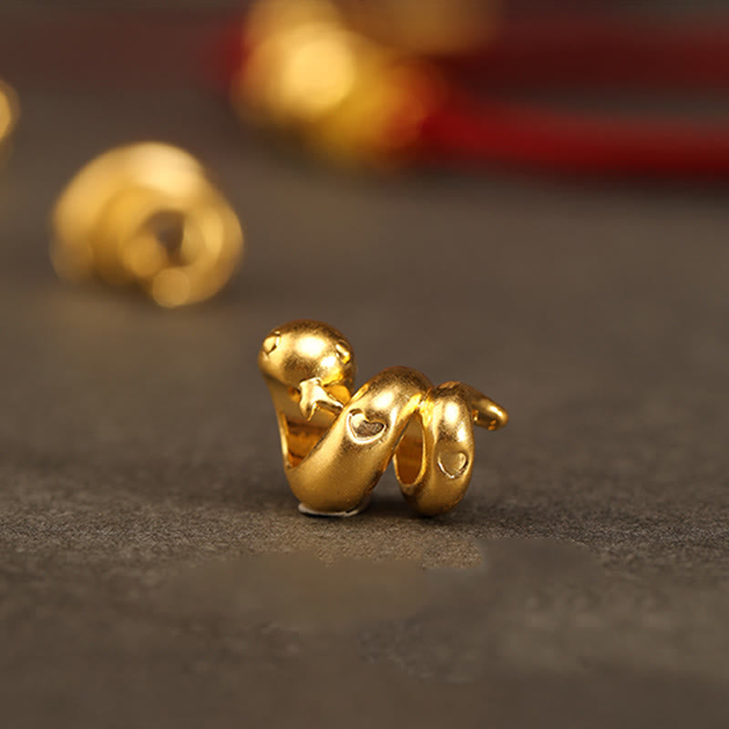 Buddha Stones 999 Gold Year of the Snake Handcrafted Strength Bracelet