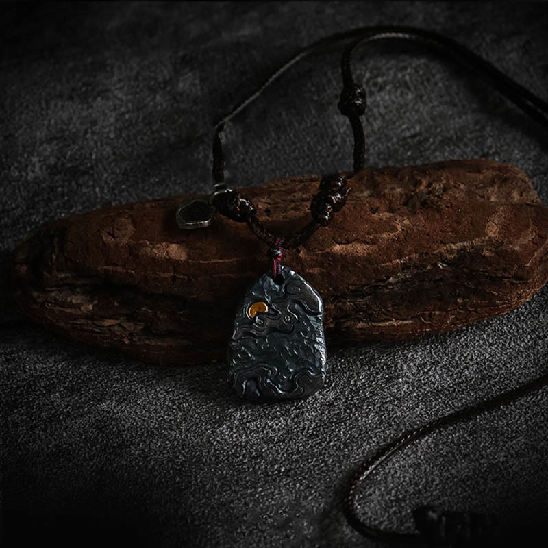 Buddha Stones 999 Sterling Silber 24 Karat Gold Glücksbringende Wolken Schutz Halskette Anhänger