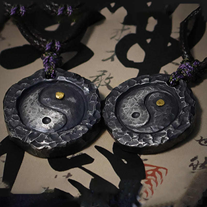 Bouddha pierres 999 argent Sterling Tai Chi Yin Yang Design harmonie collier pendentif