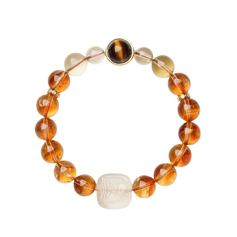 Bracelet de gentillesse Zashi Lhamo en topaze et pierres de Bouddha
