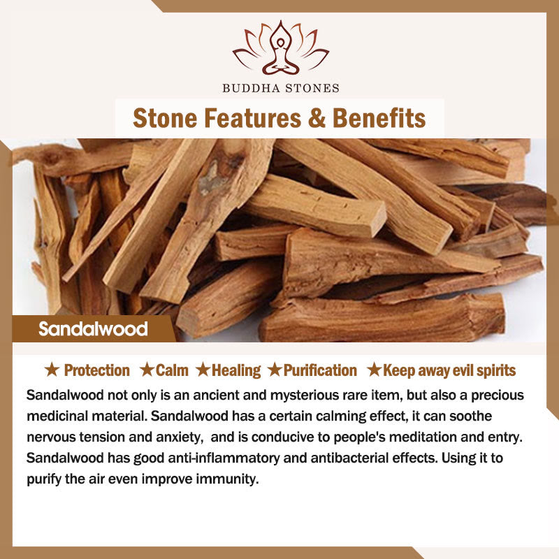 Buddha Stones Vintage Sandalwood Agathis Alba Ebony Wood Peltogyne Beads Healing Brooch