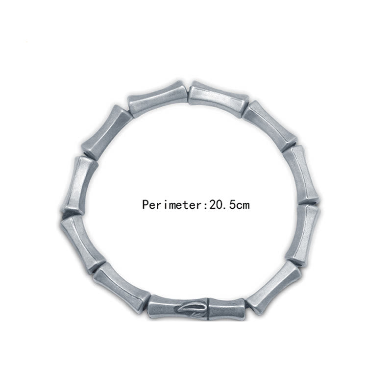 Bracelet robuste en alliage de bambou avec pierres de Bouddha