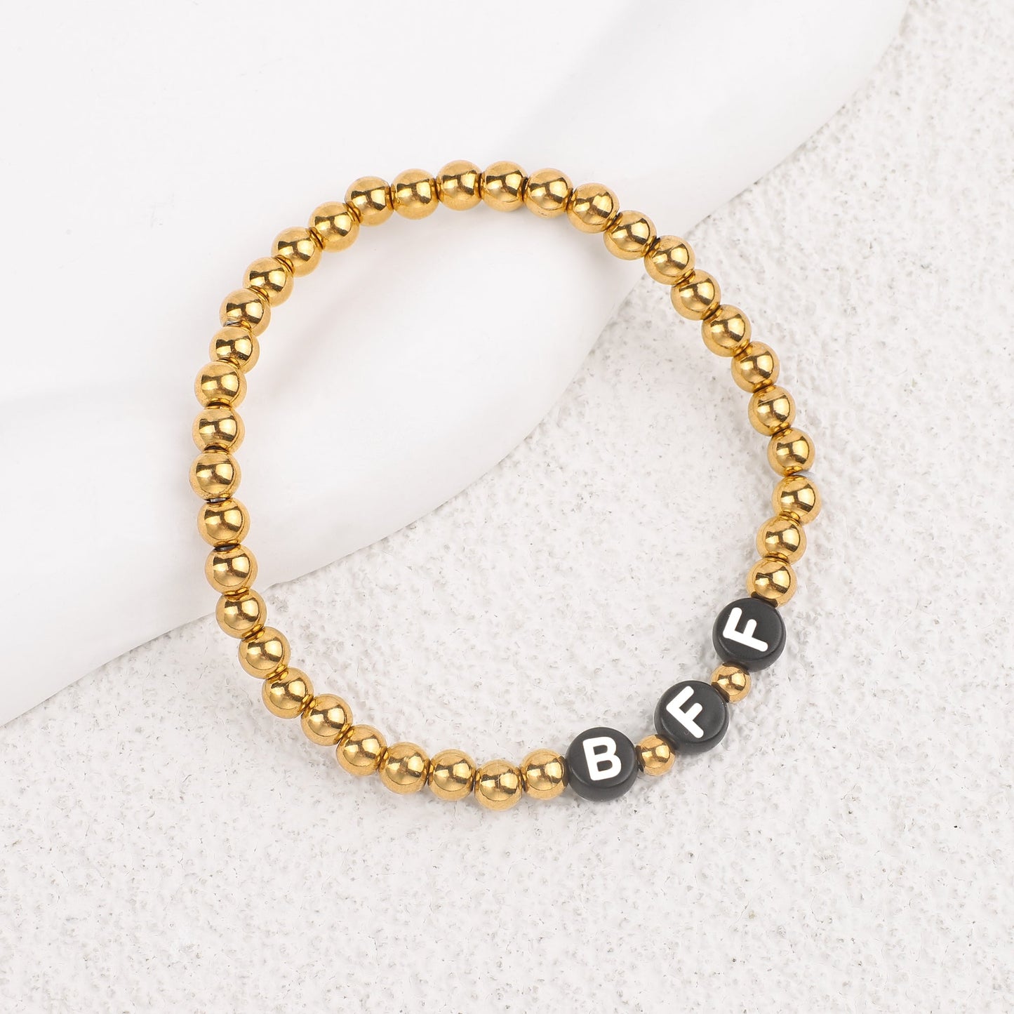 Custom Gold Beaded Name Bracelet