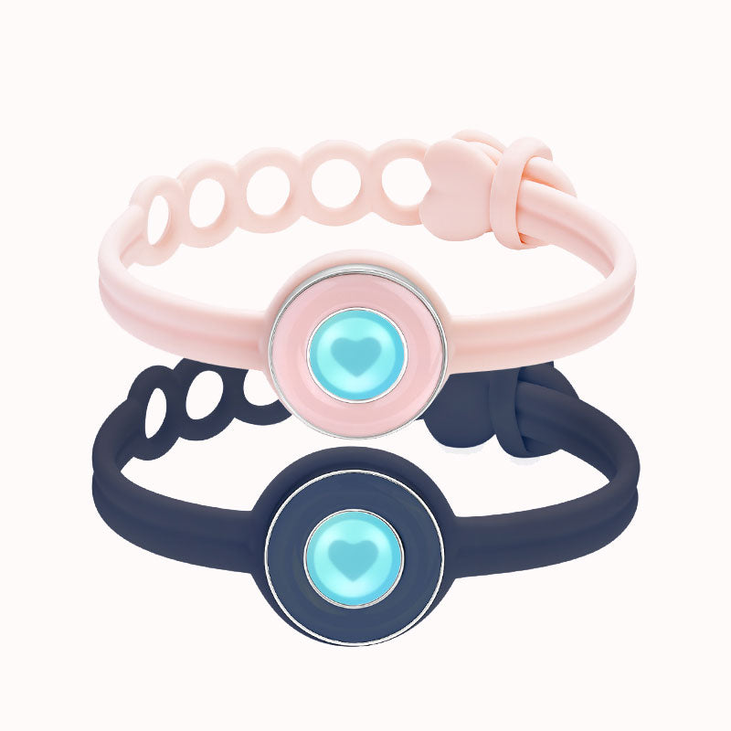 Bracelets tactiles Candy Original (bleu foncé + rose)