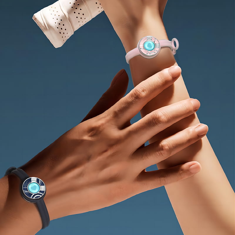 Bracelets tactiles Candy Wave (bleu foncé + rose)