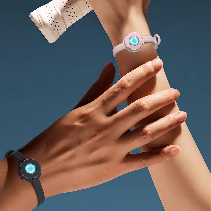 Bracelets tactiles Candy Original (bleu foncé + rose)