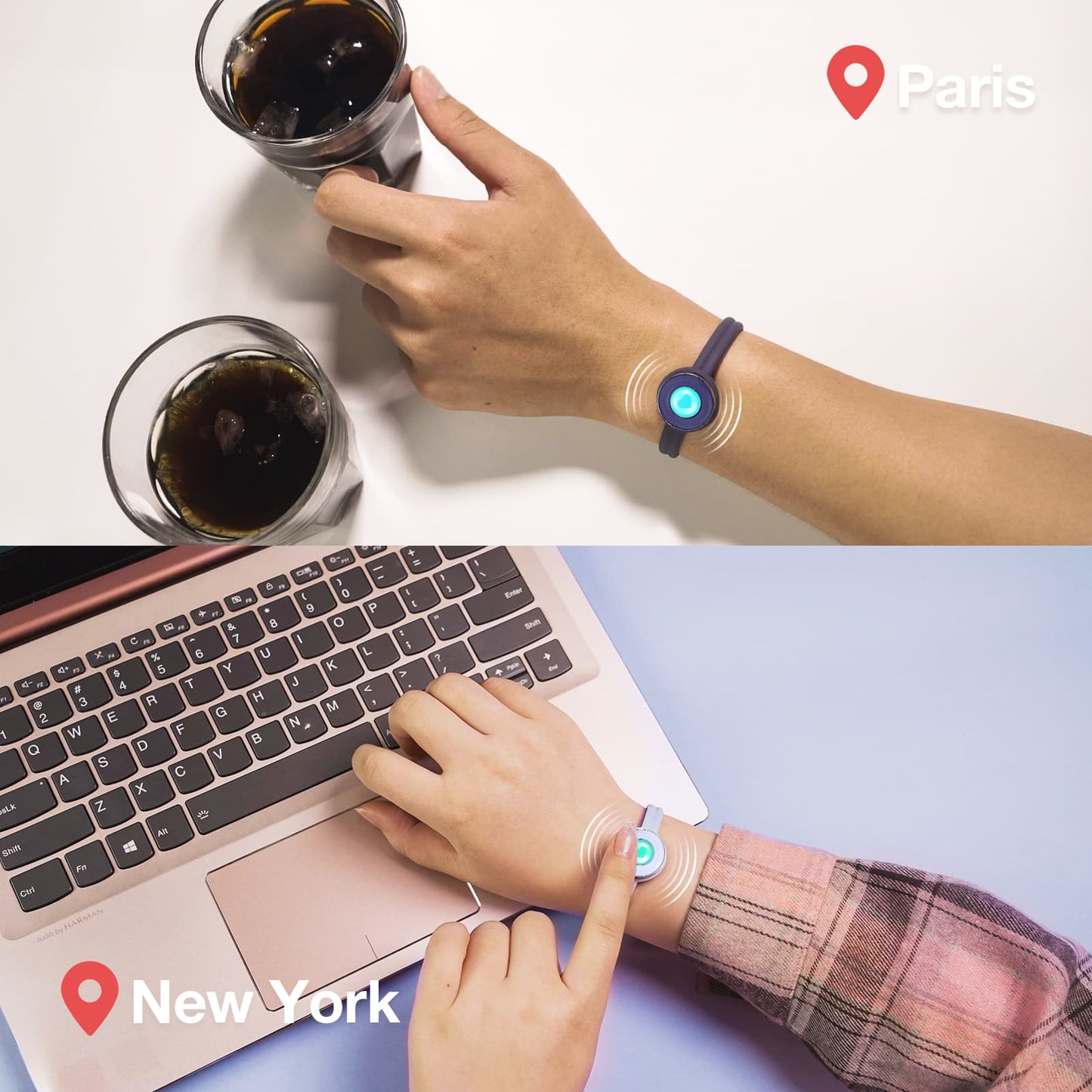 Bracelets tactiles Candy Original (bleu foncé + bleu clair)