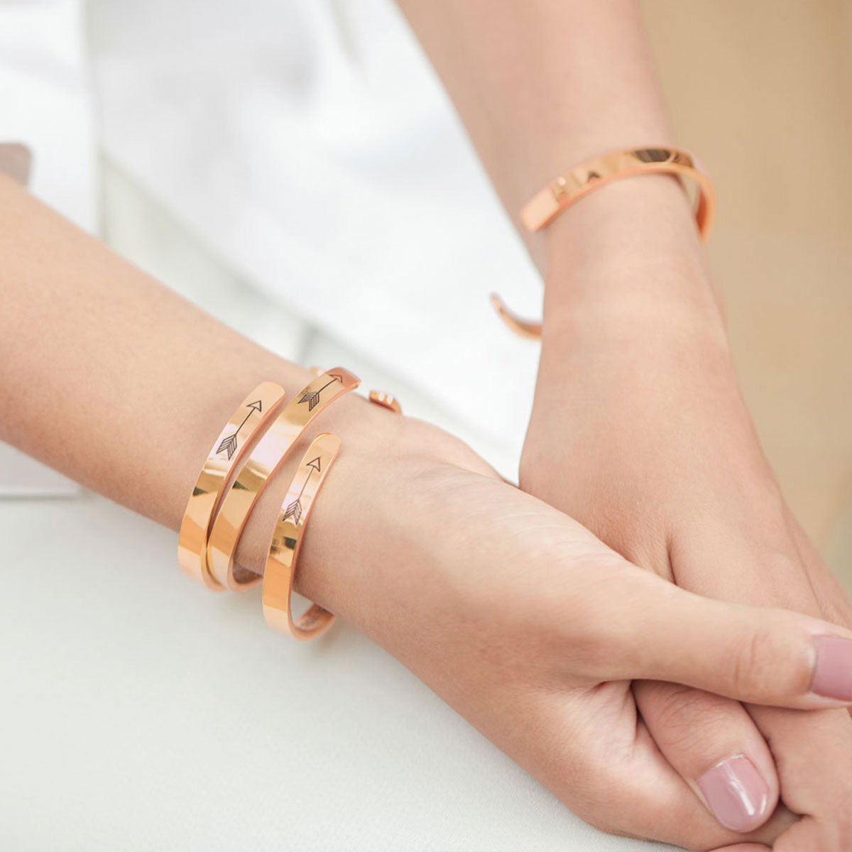 Mama Bear & Her Baby Bears Engraved Cuff Bracelet