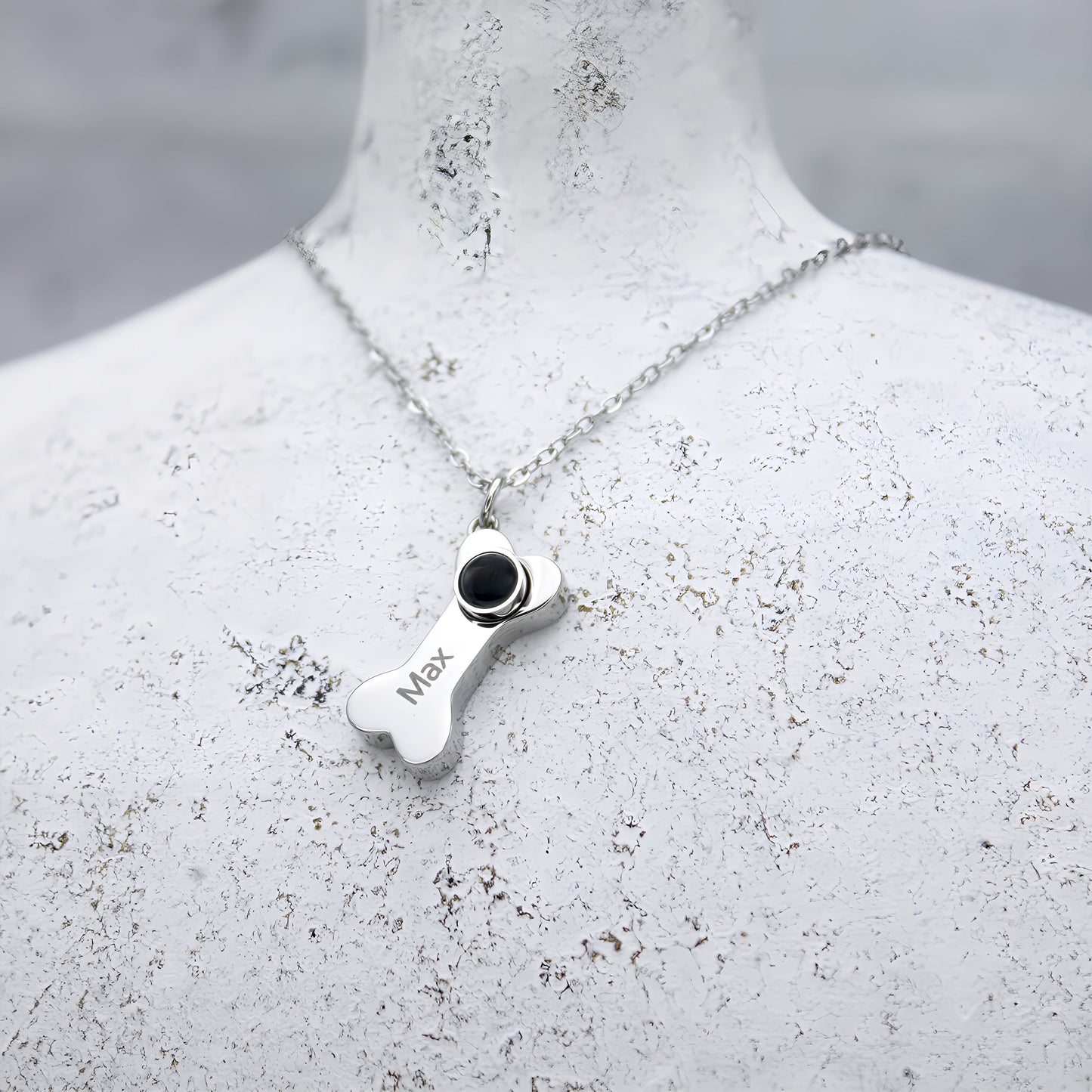 Dog Bone Projection Necklace
