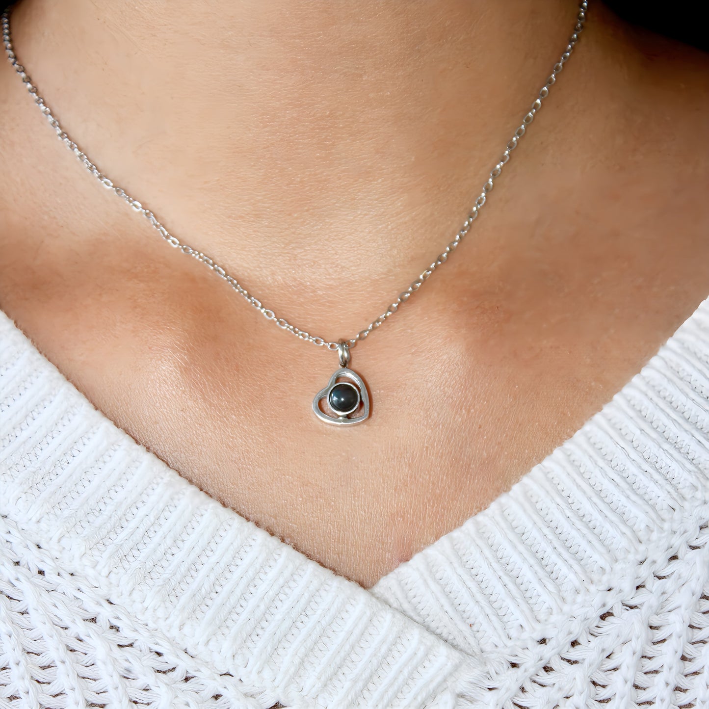 Collier de projection de petit cœur