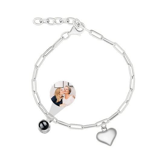 Bracelet chaîne avec breloque cœur
