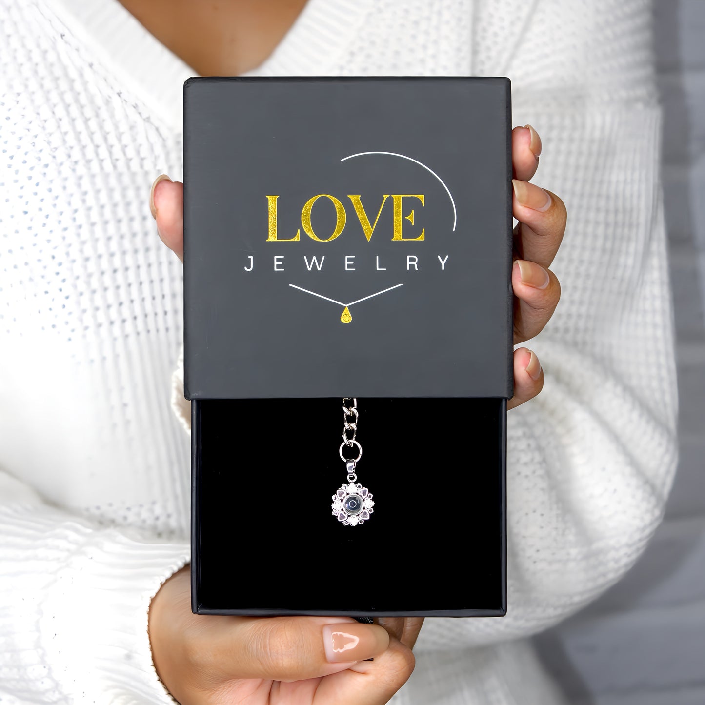 Porte-clés à projection de fleurs minimalistes