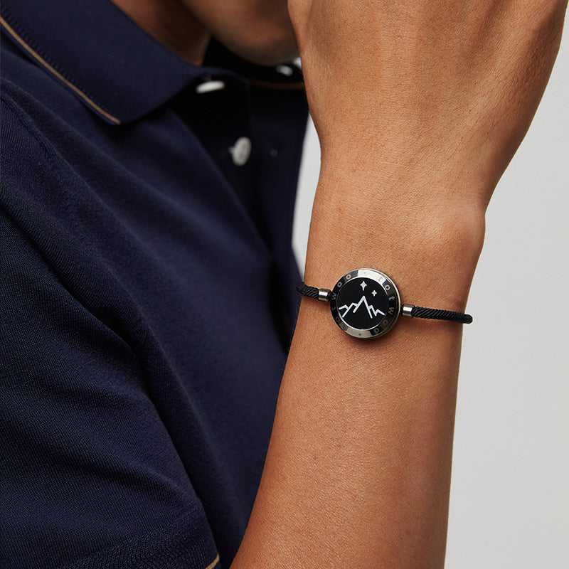 Bracelets tactiles Mountain&Sea avec corde Milan (noir et rouge)